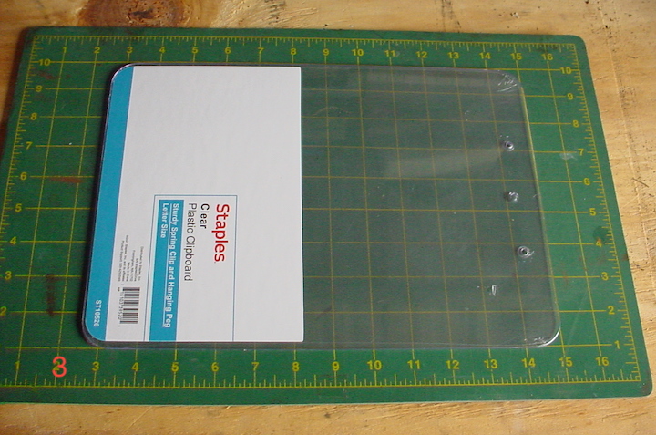 Photograph of a clipboard sans clip.